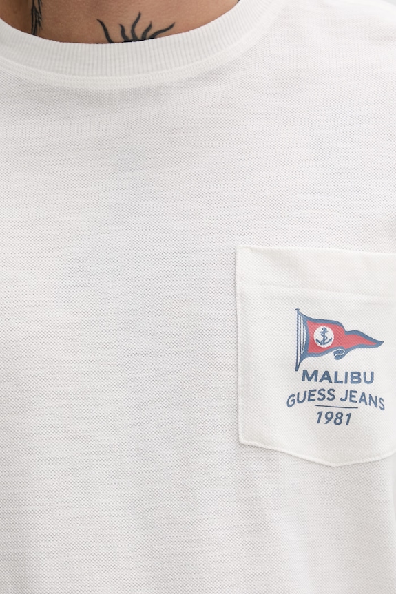 Guess Jeans tričko pánske bavlnené M6GI00.KE731 béžová