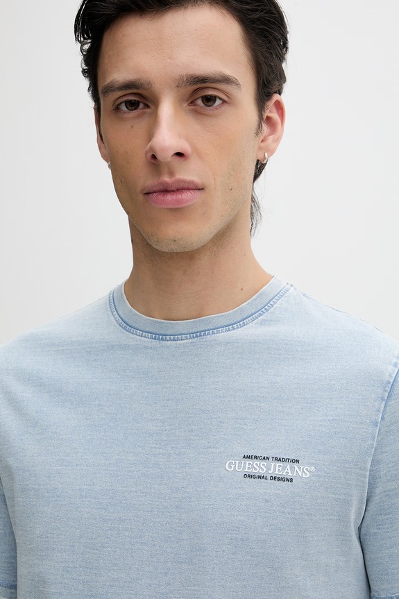 Guess Jeans t-shirt ανδρικό βαμβακερό μπλε M6GI55.KCTG1