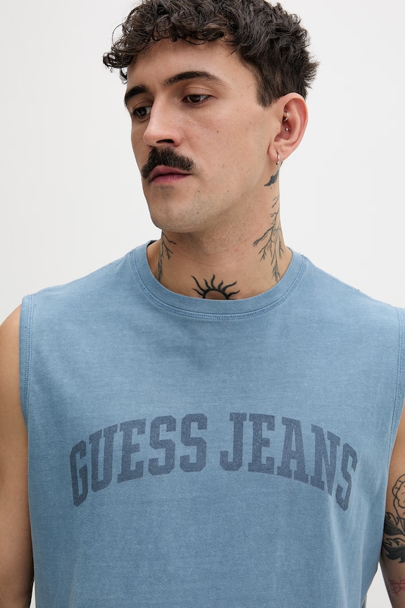 Guess Jeans tricou din bumbac albastru M6GPB2.K8FQ4