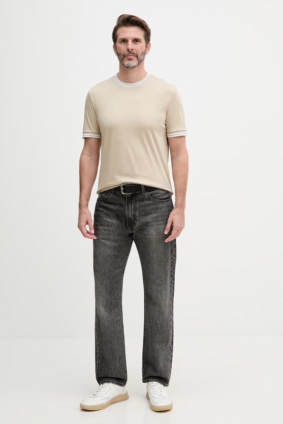 BOSS t-shirt męski bawełniany Tessler 238 50559667 beżowy SS26