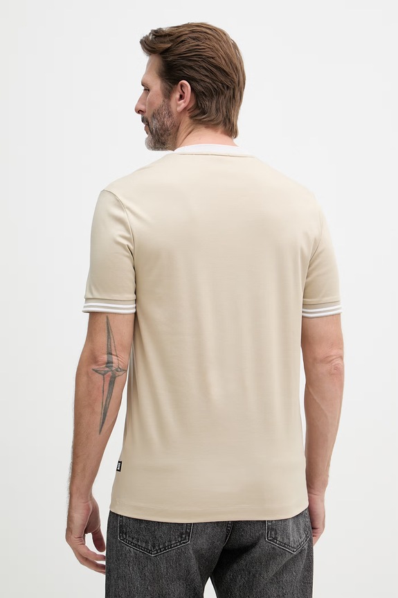 Odzież BOSS t-shirt męski bawełniany Tessler 238 50559667 beżowy