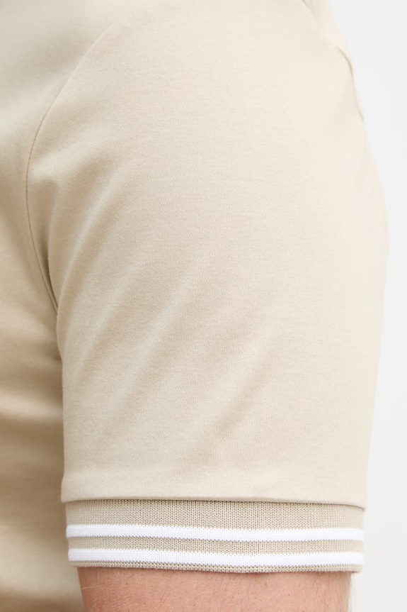 BOSS t-shirt męski bawełniany Tessler 238 50559667 beżowy