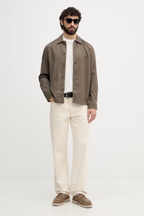 BOSS tricou bărbați cu amestec de in BOSS X ASTON MARTIN 50558830 bej SS26