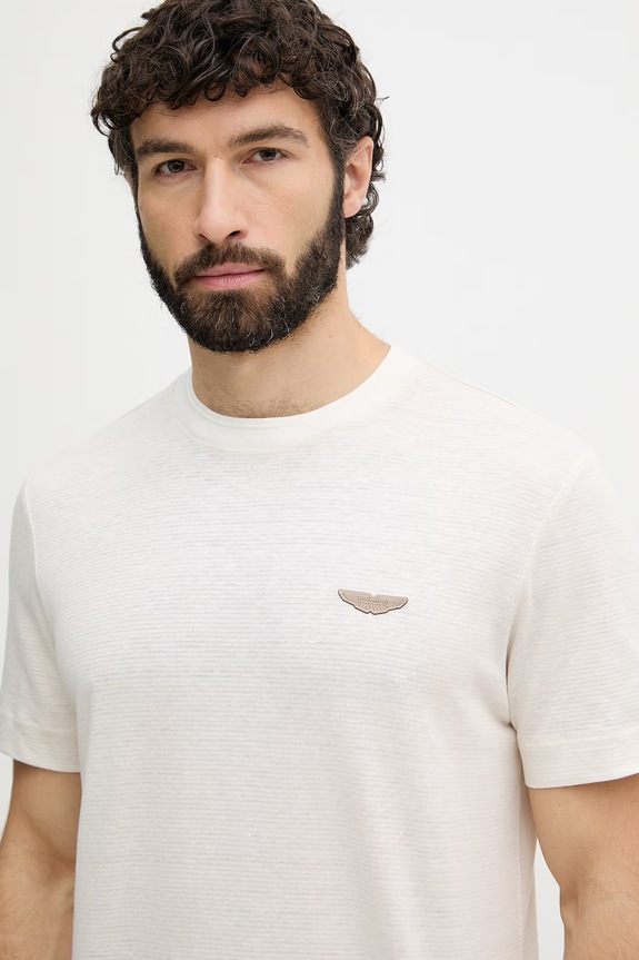 BOSS tricou bărbați cu amestec de in BOSS X ASTON MARTIN bej 50558830
