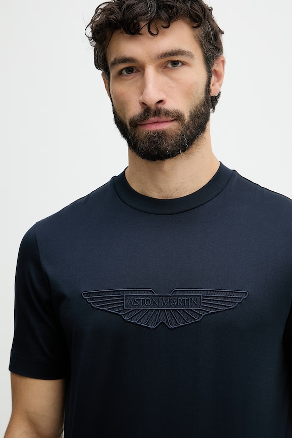 Odzież BOSS t-shirt męski bawełniany BOSS X ASTON MARTIN 50559765 granatowy