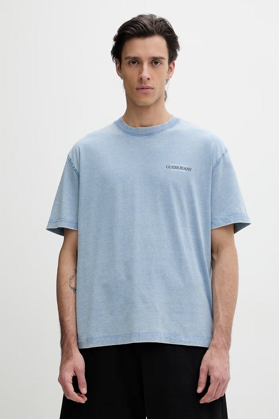 Odzież Guess Jeans t-shirt męski bawełniany M6GI75.KCTG1 niebieski