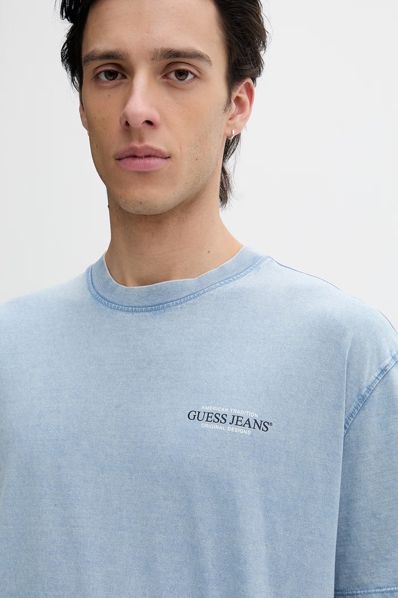 Guess Jeans t-shirt męski bawełniany niebieski M6GI75.KCTG1