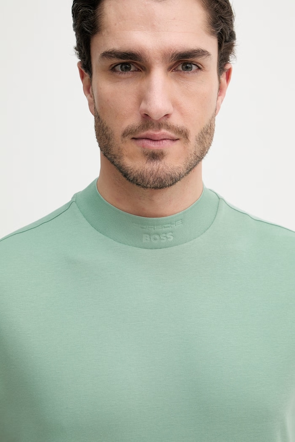 BOSS Green basic tričko pánske bavlnené BOSS X PORSCHE zelená 50559770