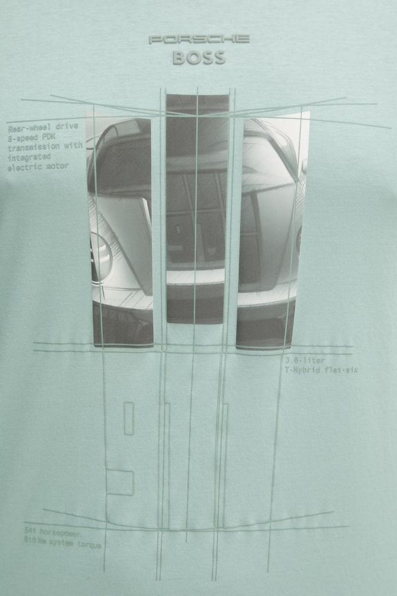 BOSS Green tricou bărbați de bumbac BOSS X PORSCHE 50559811 verde