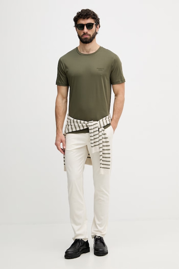 BOSS Green t-shirt ανδρικό βαμβακερό BOSS X PORSCHE 50562696 πράσινο SS26