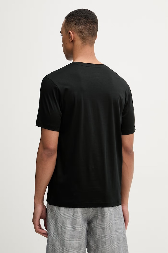 Ρούχα BOSS Green t-shirt ανδρικό βαμβακερό BOSS X PORSCHE 50562696 μαύρο