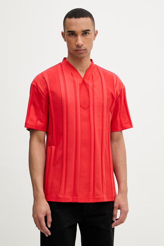 BOSS Green t-shirt ανδρικό βαμβακερό κόκκινο 50554645