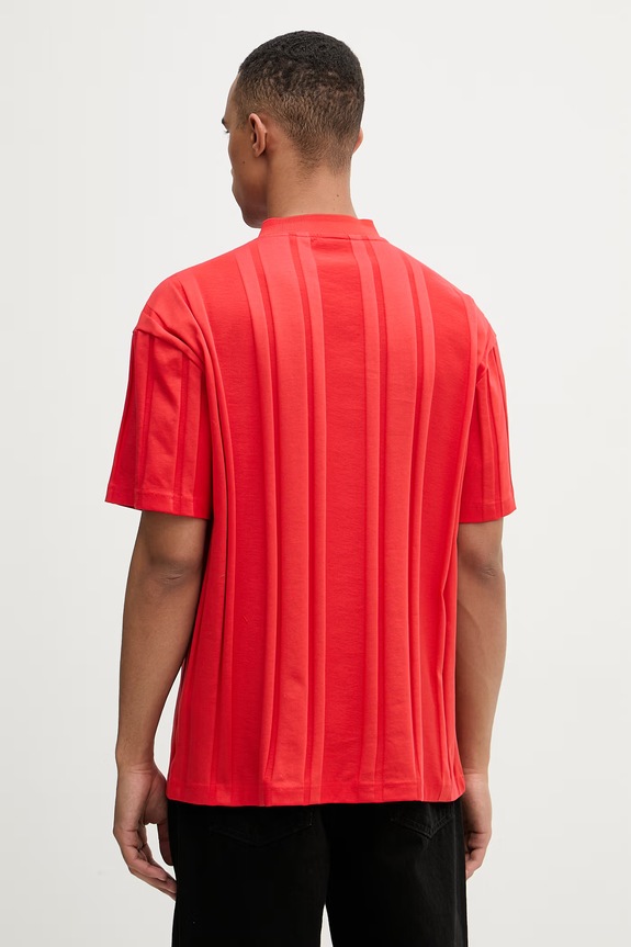 Ρούχα BOSS Green t-shirt ανδρικό βαμβακερό 50554645 κόκκινο