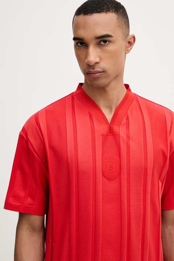 BOSS Green t-shirt ανδρικό βαμβακερό κόκκινο 50554645