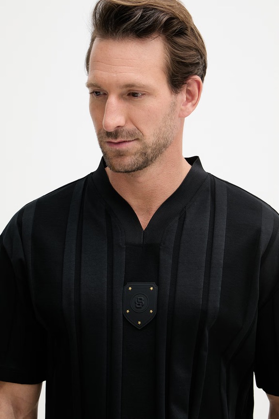 BOSS Green T-shirt męski bawełniany czarny 50554645