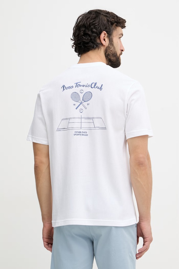 BOSS Green t-shirt ανδρικό βαμβακερό λευκό 50561775