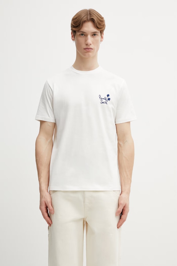 Paul Smith t-shirt in cotone FLOCK PRINT regolare bianco M1R.919T.VP5460