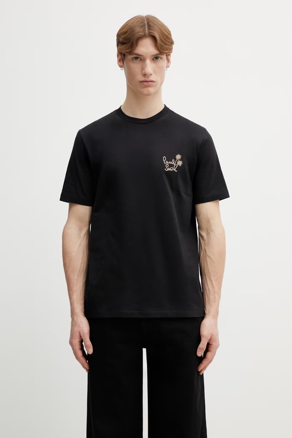 Paul Smith t-shirt in cotone FLOCK PRINT regolare nero M1R.919T.VP5460