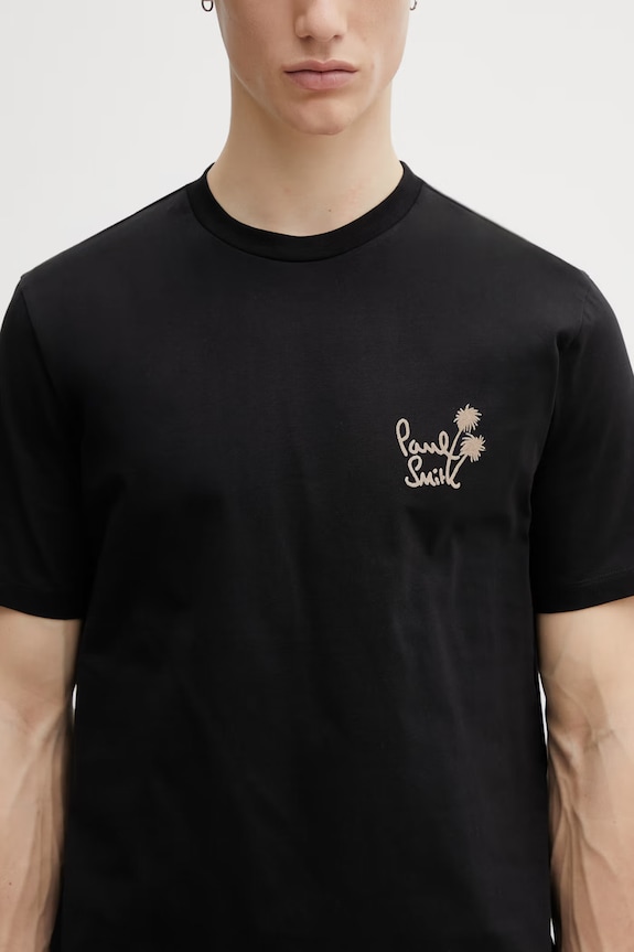 Paul Smith t-shirt in cotone FLOCK PRINT nero M1R.919T.VP5460
