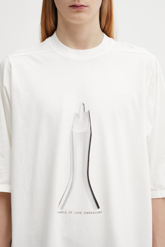Rick Owens DRKSHDW Jumbo Men's cotton t-shirt beige DU01F4274.RNEP5