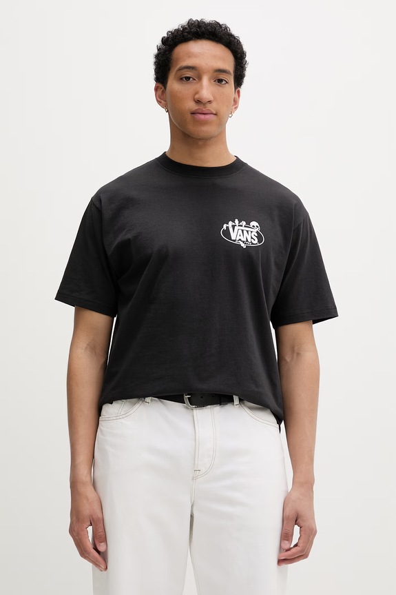 Odzież Vans T-shirt męski bawełniany VN000SWTBLK1 czarny