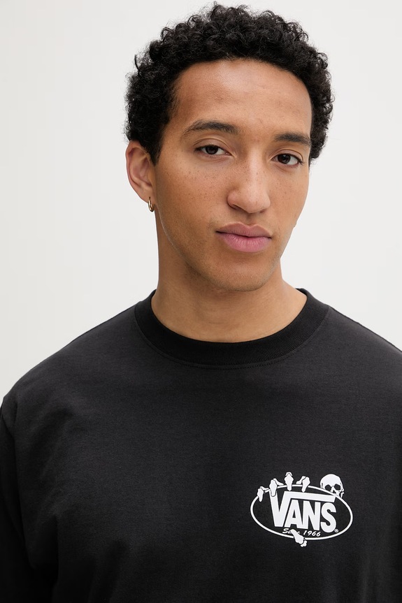 Vans T-shirt męski bawełniany czarny VN000SWTBLK1