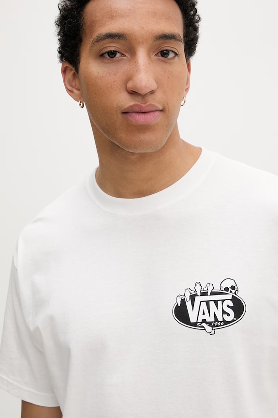 Vans T-shirt męski bawełniany biały VN000SWTWHT1