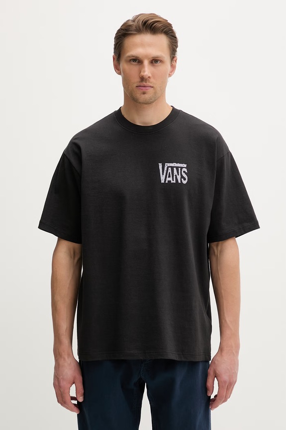 Odzież Vans T-shirt męski bawełniany VN000SXDBLK1 czarny