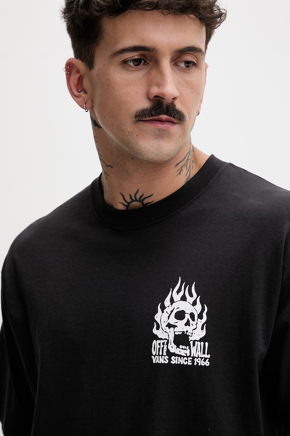 Pánske bavlnené tričko Vans čierna VN000VW0BLK1