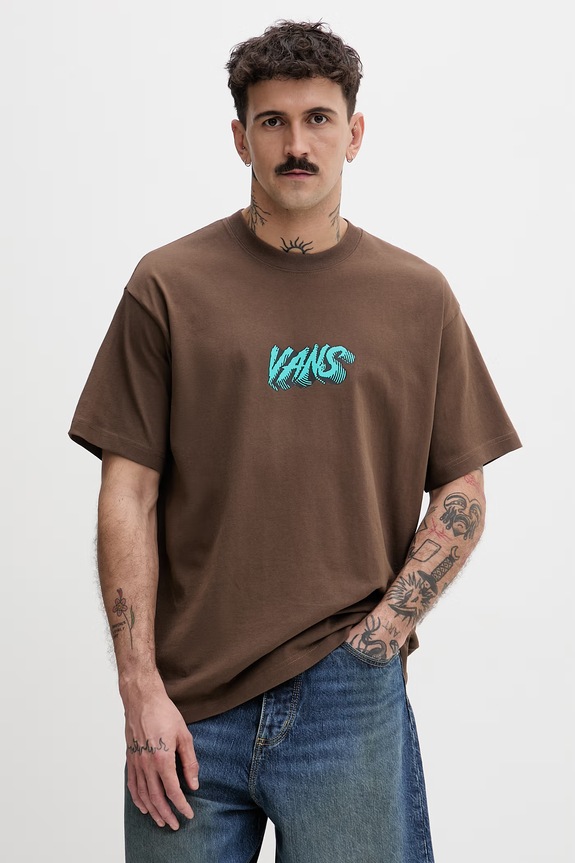 Vans tricou pentru bărbați, din bumbac maro VN000VY1FST1