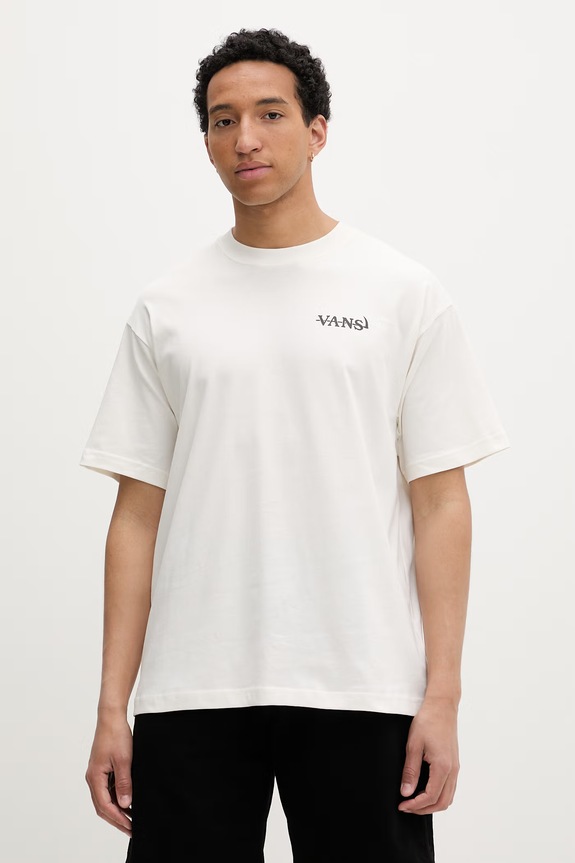 Odzież Vans T-shirt męski bawełniany VN000VY9C9F1 beżowy