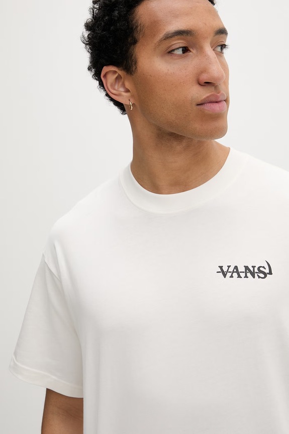 Vans T-shirt męski bawełniany beżowy VN000VY9C9F1