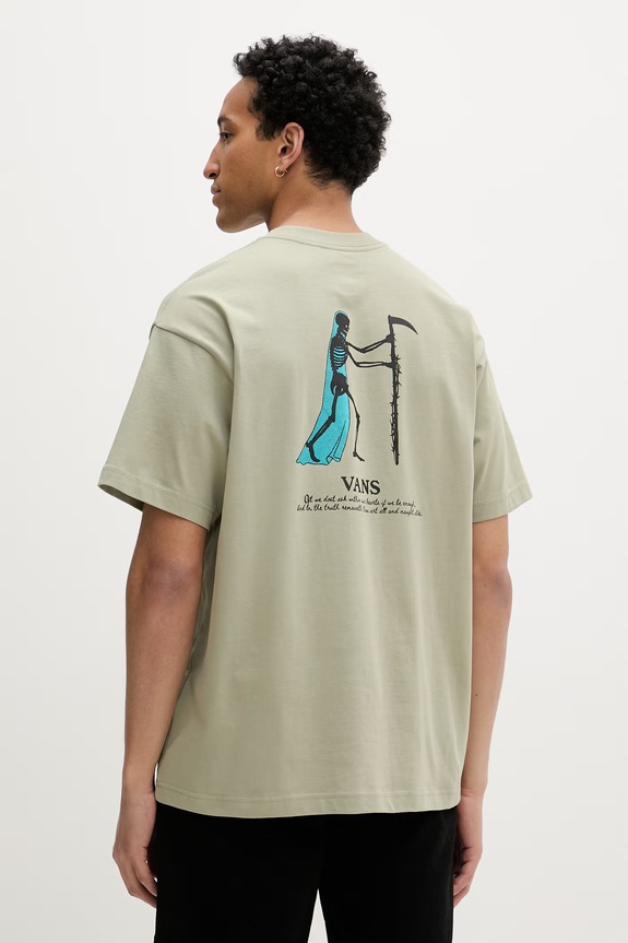 Vans T-shirt męski bawełniany zielony VN000VY9FSG1