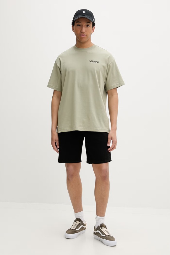 Vans T-shirt męski bawełniany VN000VY9FSG1 zielony SS26