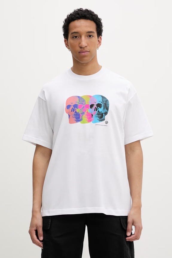 Vans T-shirt oversize męski bawełniany biały VN000VYWWHT1