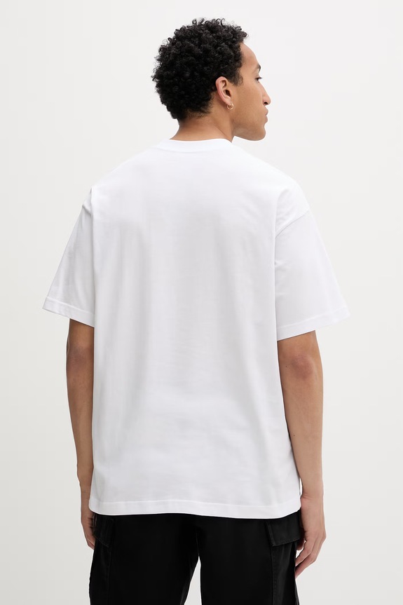 Odzież Vans T-shirt oversize męski bawełniany VN000VYWWHT1 biały