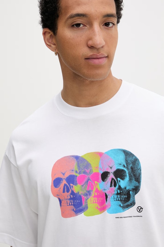 Vans T-shirt oversize męski bawełniany biały VN000VYWWHT1