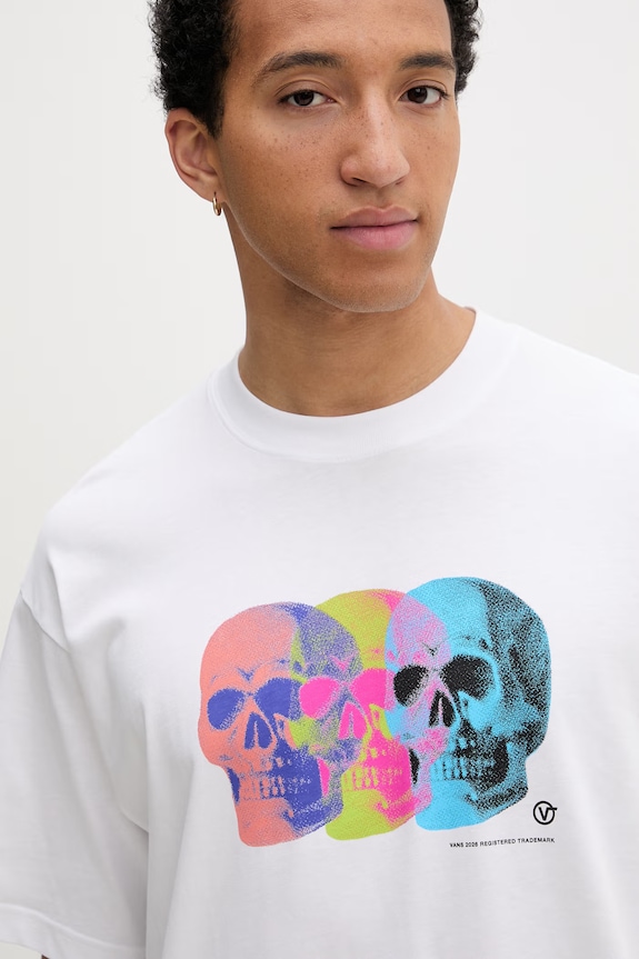 Vans T-shirt oversize męski bawełniany biały VN000VYWWHT1