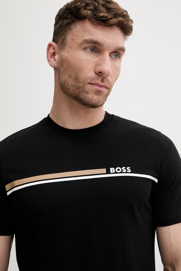 BOSS homewear majica kratkih rukava za muškarce od pamuka crna 50561470