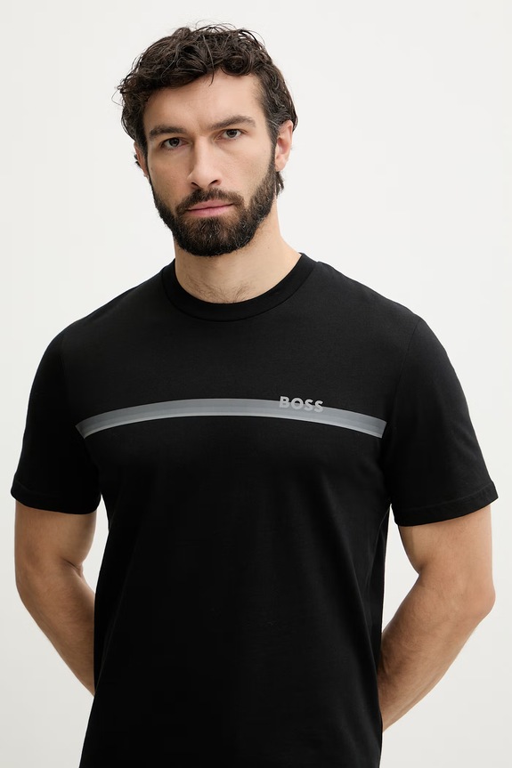 BOSS lounge t-shirt ανδρικό βαμβακερό μαύρο 50561470