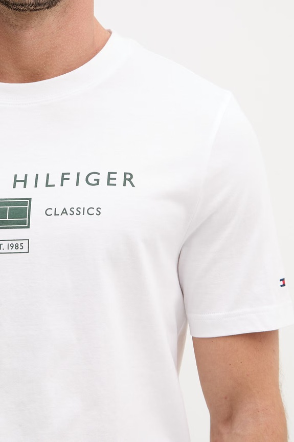 Tommy Hilfiger t-shirt da uomo in cotone MW0MW42365 bianco