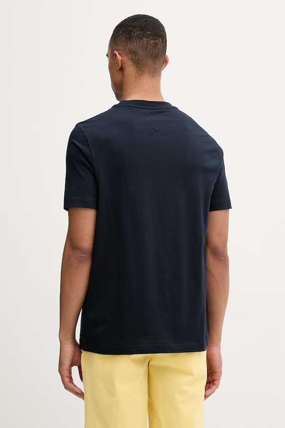 Ρούχα Tommy Hilfiger T-shirt ανδρικό βαμβακερό MW0MW42365 σκούρο μπλε