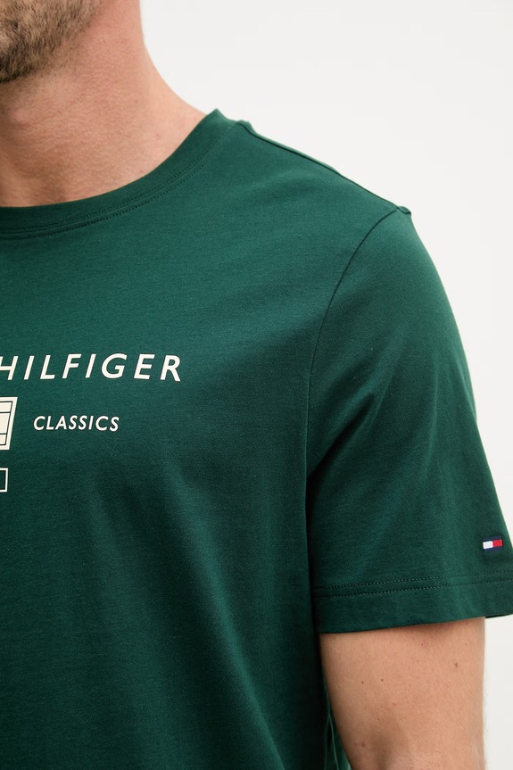 Tommy Hilfiger t-shirt da uomo in cotone MW0MW42365 verde