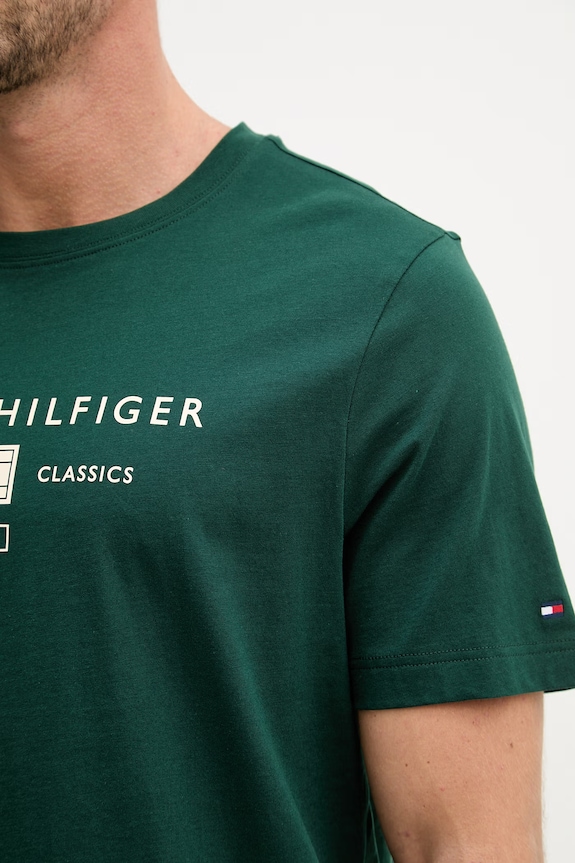 Tommy Hilfiger t-shirt da uomo in cotone MW0MW42365 verde