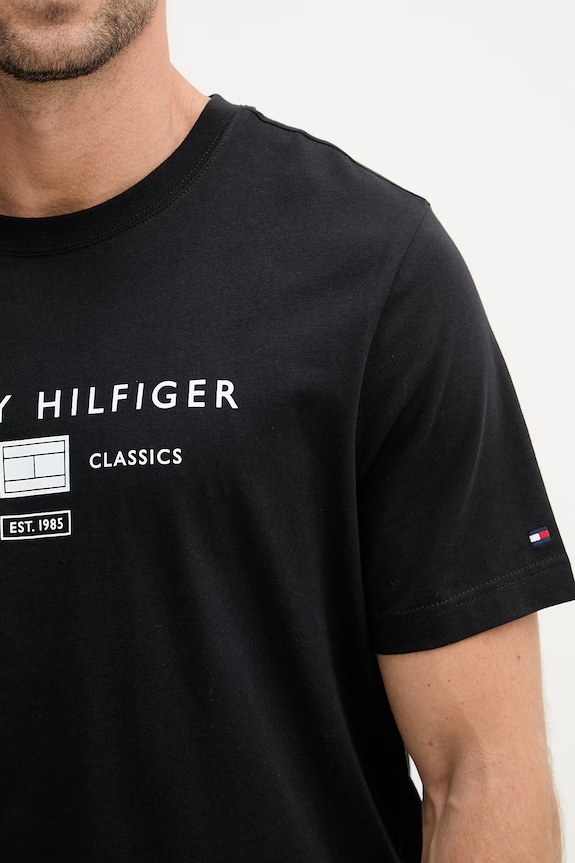 Tommy Hilfiger t-shirt da uomo in cotone MW0MW42365 nero