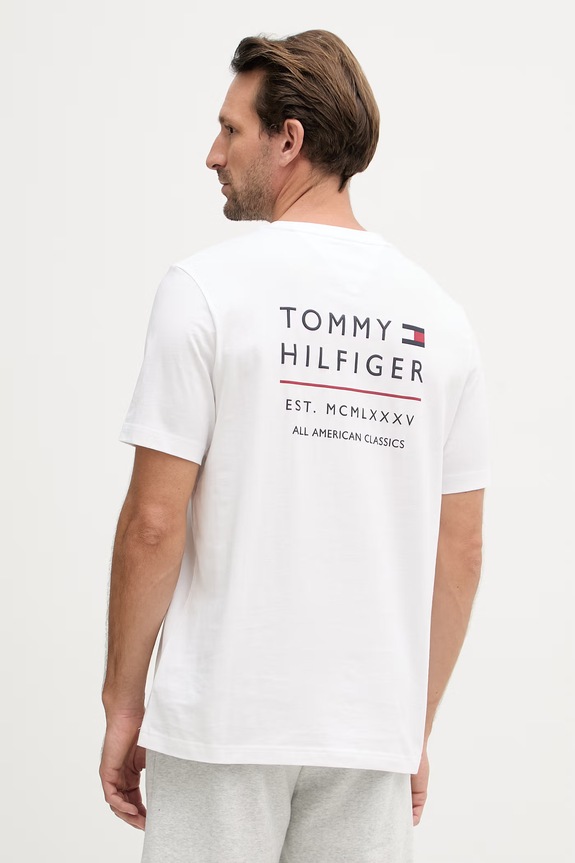 Tommy Hilfiger t-shirt ανδρικό βαμβακερό λευκό MW0MW42370
