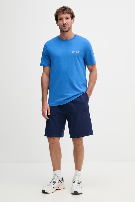 Tommy Hilfiger kratka majica moška bombažna MW0MW42370 modra SS26