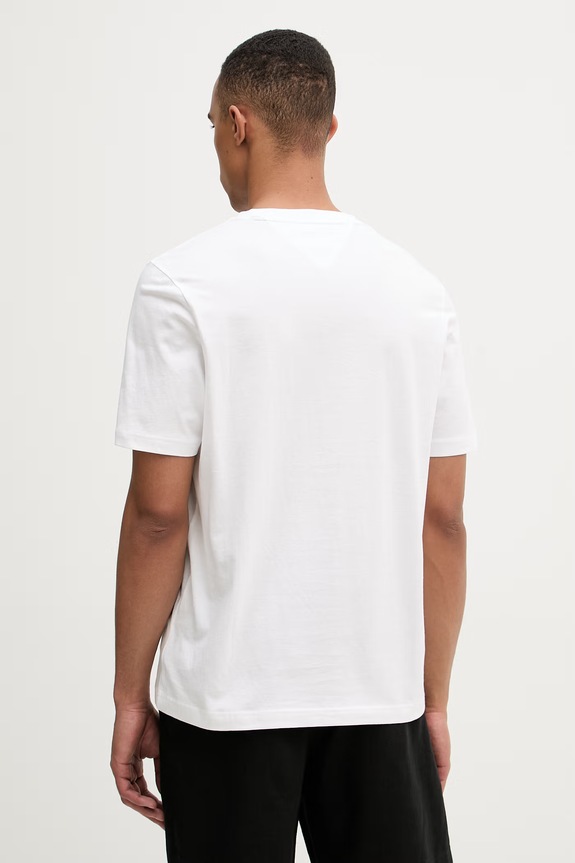 Ρούχα Tommy Hilfiger t-shirt ανδρικό βαμβακερό MW0MW42364 λευκό