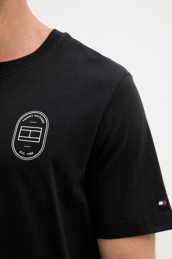Tommy Hilfiger t-shirt da uomo in cotone MW0MW42364 nero