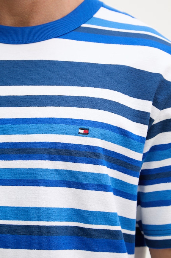 Tommy Hilfiger t-shirt ανδρικό βαμβακερό MW0MW42375 μπλε